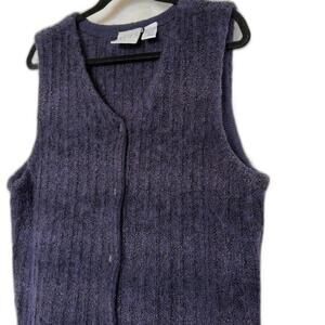 Vintage 90s RUSS Women's Purple‎ Wool Knit Sweater Vest